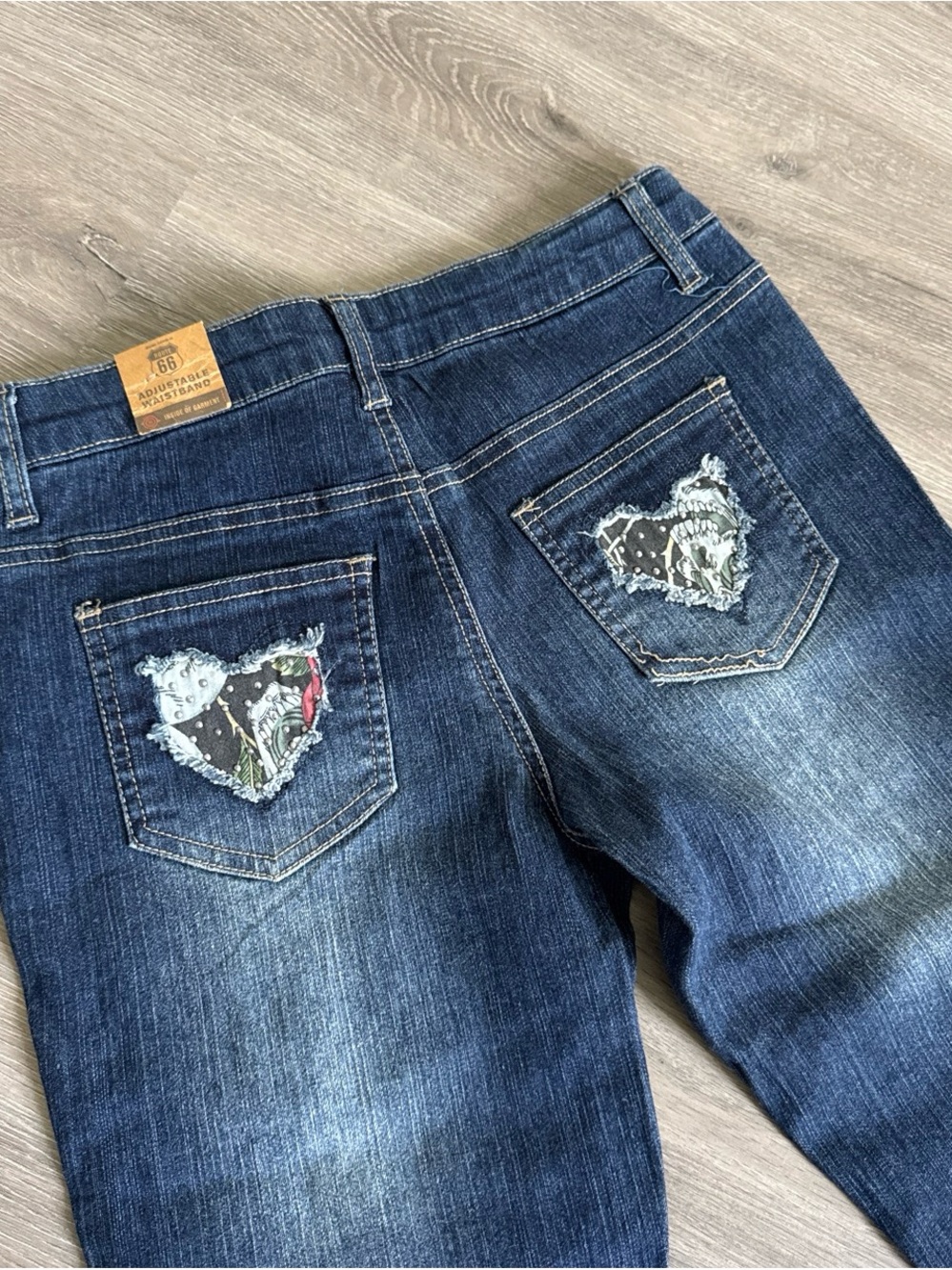 Route 66 Jeans with Patchwork Design